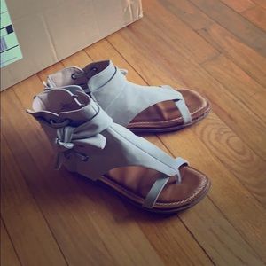 Gray flat sandals